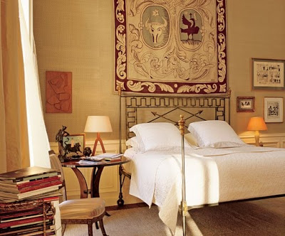 Jacques Grange's Paris home, bedroom design