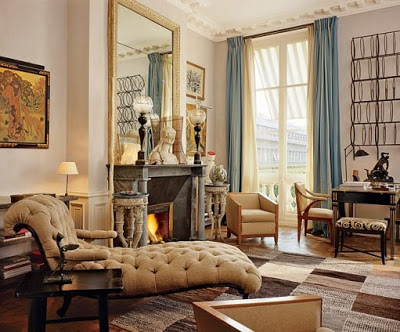 Jacques Grange's Paris home, Jacques Grange design living room