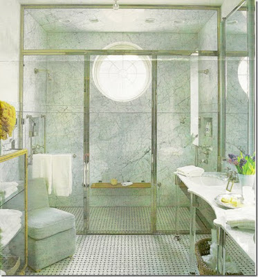 marble shower design via belle vivir blog