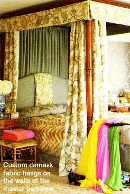 Pamela Skaist-Levy's colorful bedroom designed by Peter Dunham via belle vivir blog