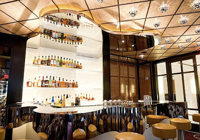 the mark hotel bar in nyc designed by Jaques Grange with Guy de Rougemont bar