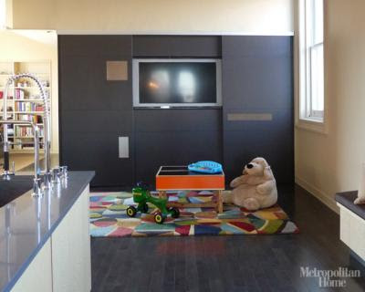 TV in the kitchen, 7 Stylish Ways To Incorporate A TV In Your Kitchen via belle vivir interior design blog