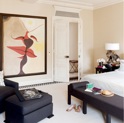 Lauren Santo Domingo paris apartment/home designed by Francois Catroux bedroom via belle vivir blog