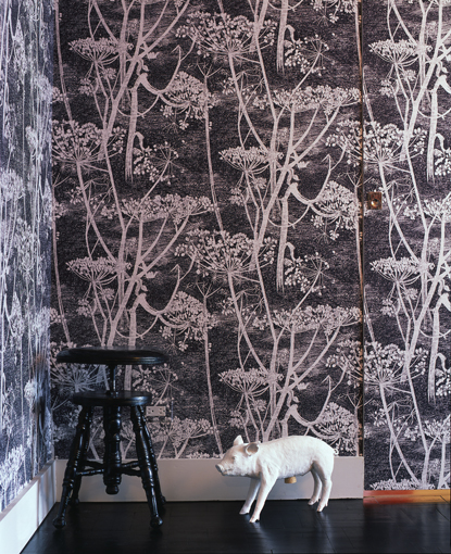 Cow Prsley Wallpaper by Cole and Son in a grisaille effect