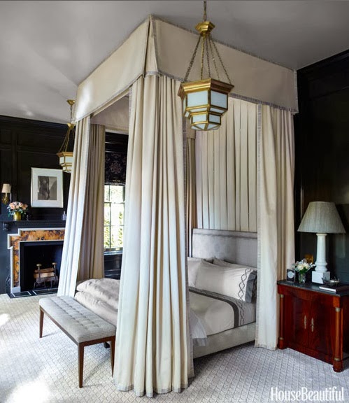 Steven Gambrel interior design bedroom canopy bed via belle vivir blog