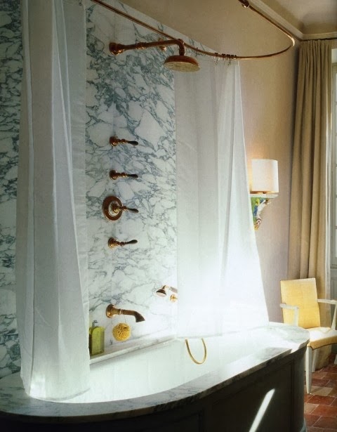 White marble Bathroom with Brass Fixture, marble and brass bathroom
