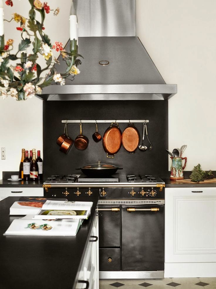 ways to display pots and pans in the kitchen via belle vivir blog