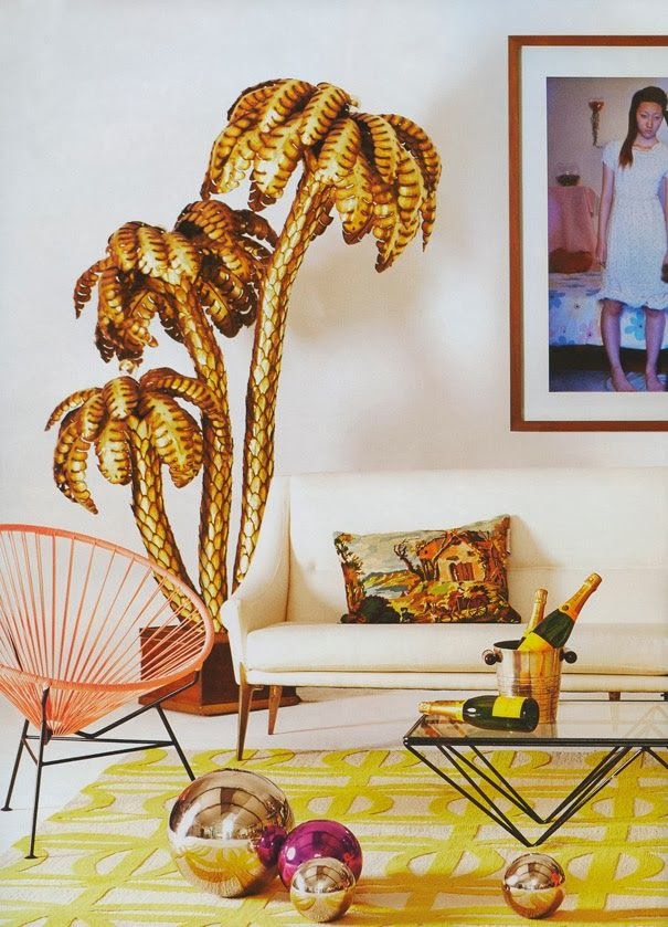 decorating with metal/gilt palm trees