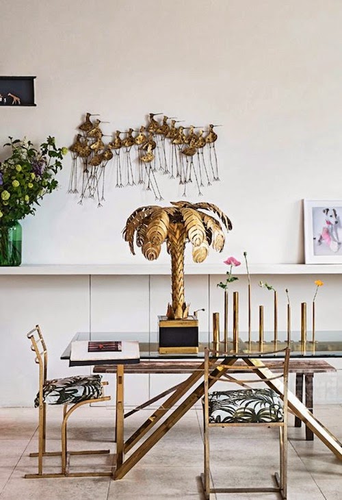 decorating with metal/gilt palm trees