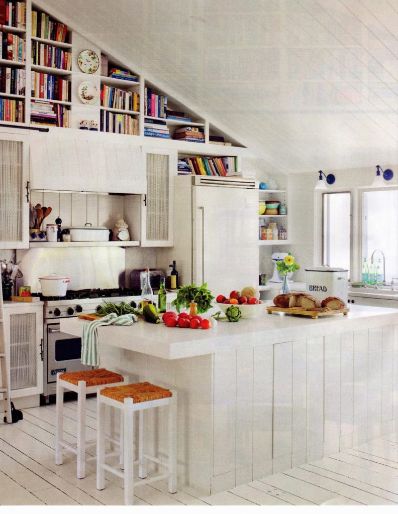 kitchens with bookshelves, how to use bookshelves in the kitchen design