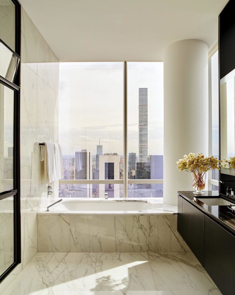 bathtub with nyc view room with a view via belle vivir