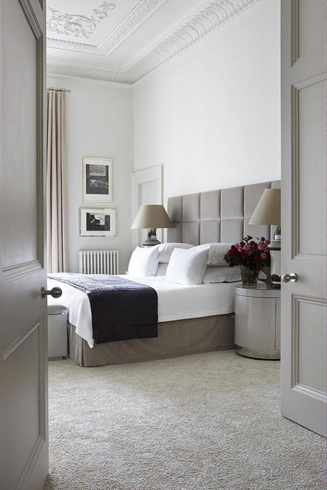 gray bedroom via belle vivir blog