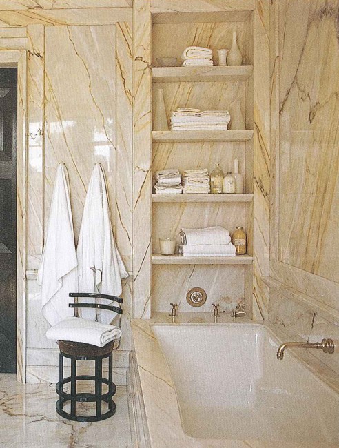 glamorous bathroom Steven Gambrel -shelves