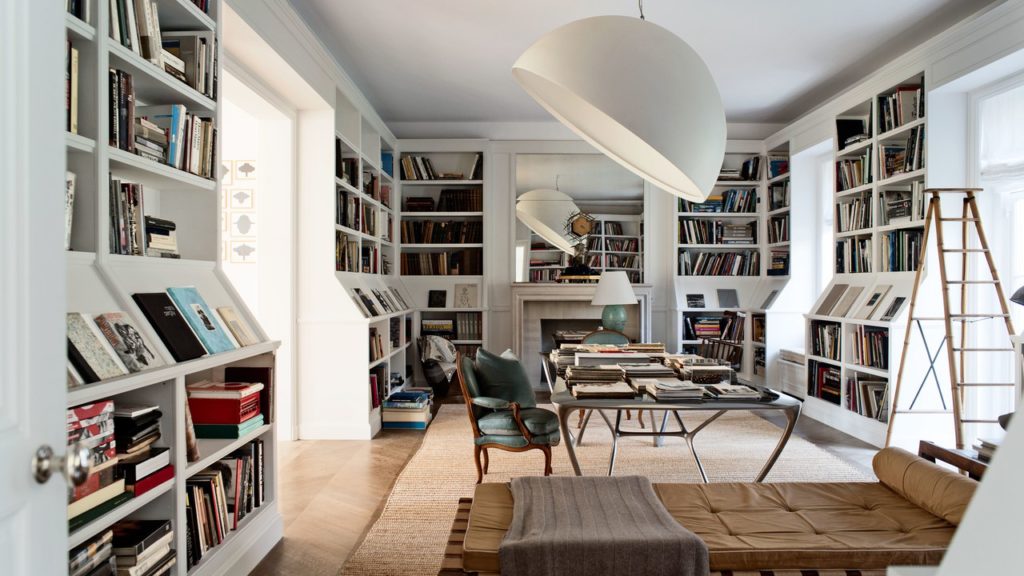 Reed and Delphine Krakoff's Connecticut Home-library-AD-bellevivirblog