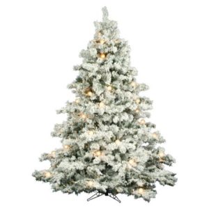 6.5 flocked alaskan pre-lit christmas tree via belle vivir