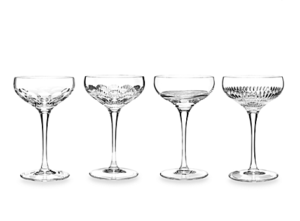 gift guide for women, waterford clear coupes set of four