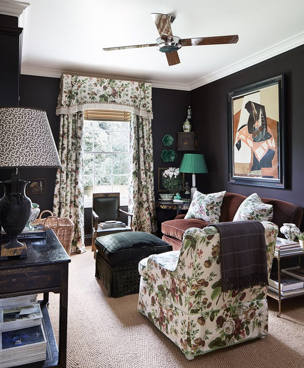 English country-house style cameron living room via belle vivir blog