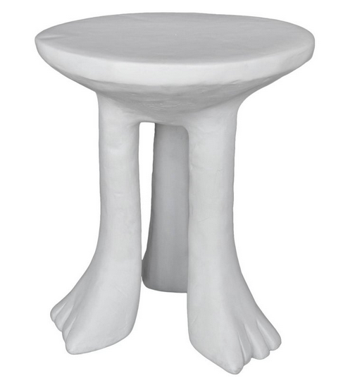 white plaster chandelier, John Dickinson thee legged african table