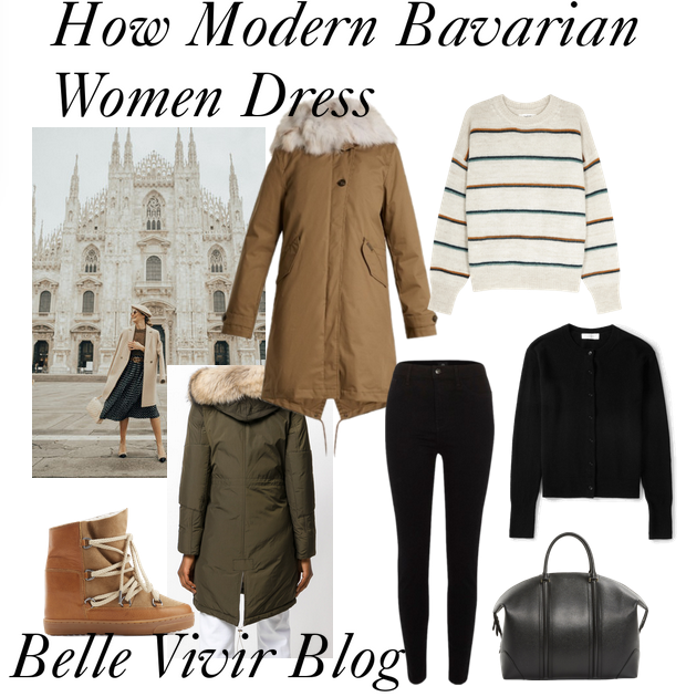 how modern Bavarian women dress, Woolrich via belle vivir blog