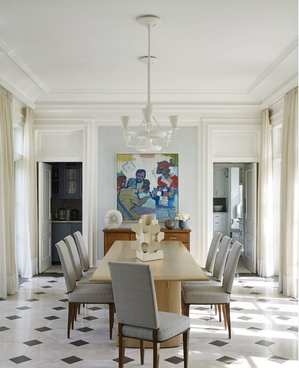plaster chandelier, white plaster chandelier via belle vivir interior design blog designed by Charlie Ferrer via AD