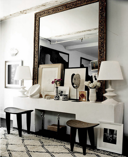 white plaster chandelier, plaster chandelier via belle vivir interior design blog francois halard home