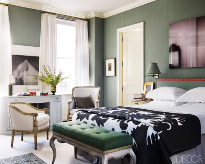 Lynn Nesbit's home, transitional style in Interior Design, bedroom via belle vivir interior design blog