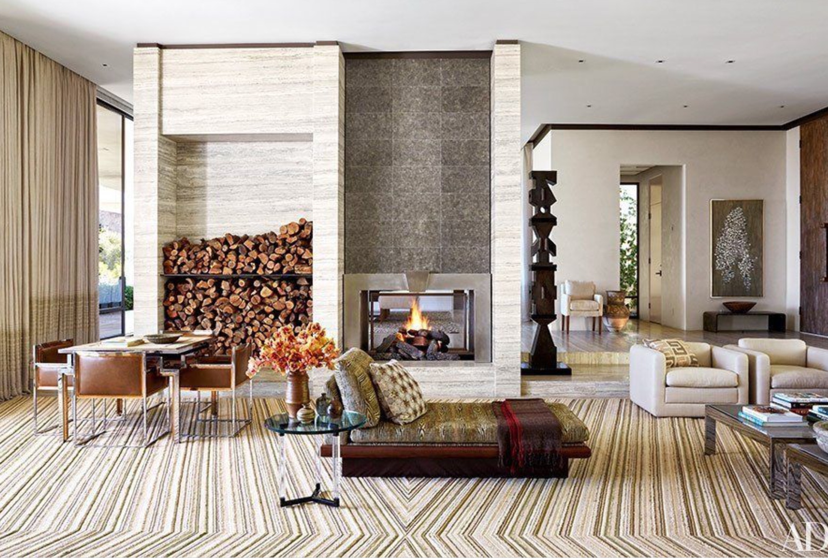Palm Springs Style via Michael S. Smith fireplace via belle vivir 