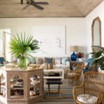 A Beach Home Decorated With Blue and Rattan:  Bahama Style