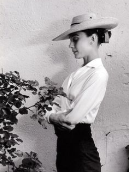 white shirt, Audrey Hepburn
