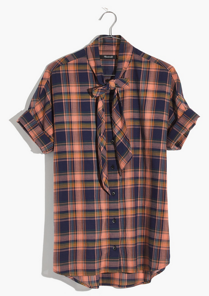 labor day outfits, plaid short sleeve shirt