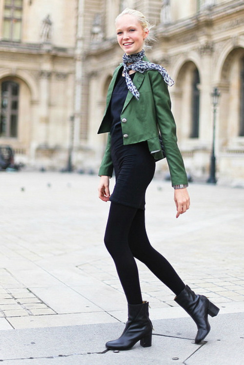 ankle boots, How-To-Wear-Ankle-Boots-booties with tights