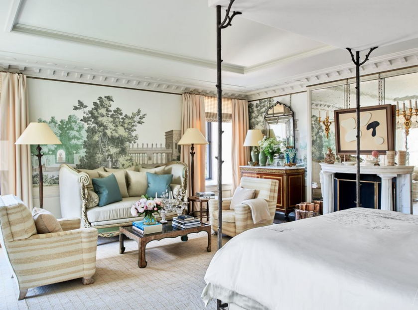 glamorous bedroom, MIchael S. Smith design