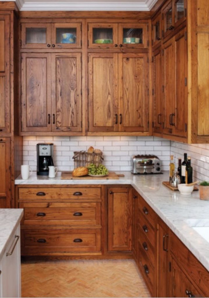Stained cabinets, timeless kitchens