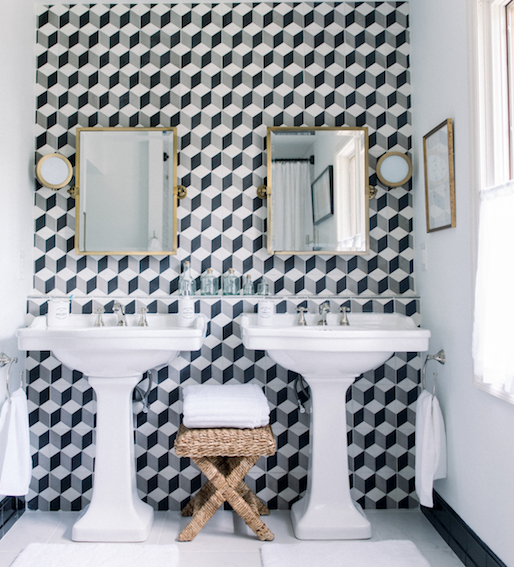 Modern bathroom design, black and white bathroom, Julie Paulino Design