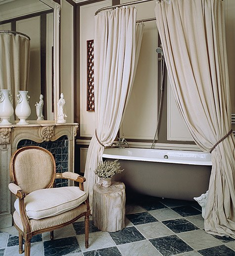 make your home inviting, window treatment over free standing tub