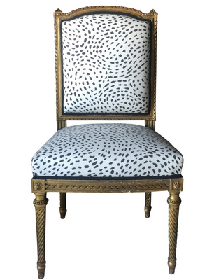 Louis XVI style chair, dotted fabric