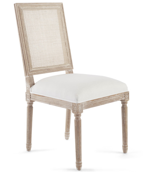 Louis XVI style chair, white washed wood