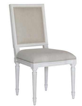 Louis XVI style chair, painted whtie