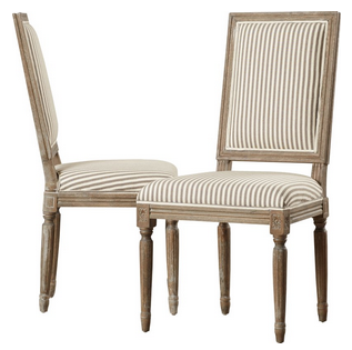 Louis XVI style chair, stripe fabric