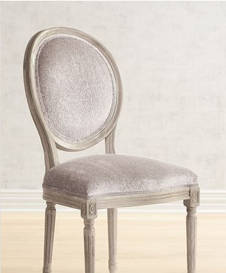 Louis XVI style chair, round back with velvet