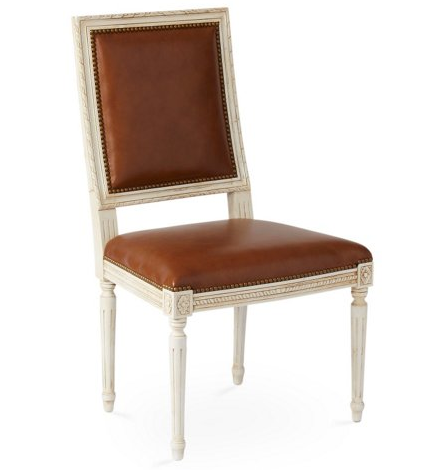 Louis XVI style chairs, leather upholster