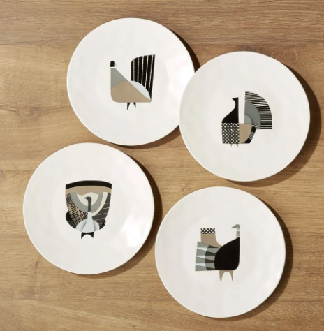 Thanksgiving tableware, modern turkey plates