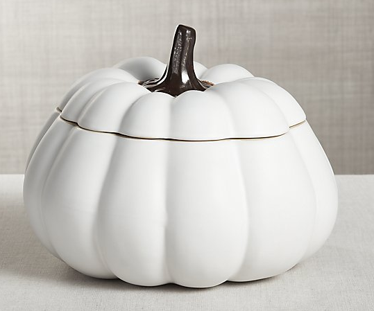 thanksgiving tableware, white pumpkin serving bowl
