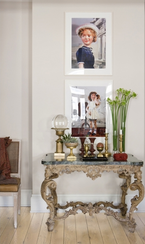 baroque style console with modern photography