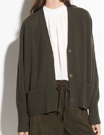 Vince cashemere cardigan, army green
