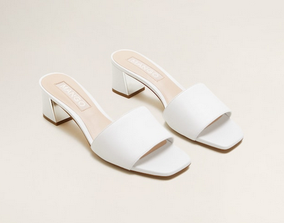 white sandals, heel leather sandals