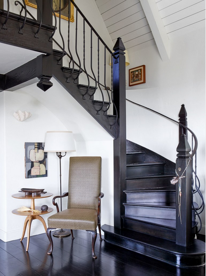 Jean Louis Deniot's LA home, black staircase