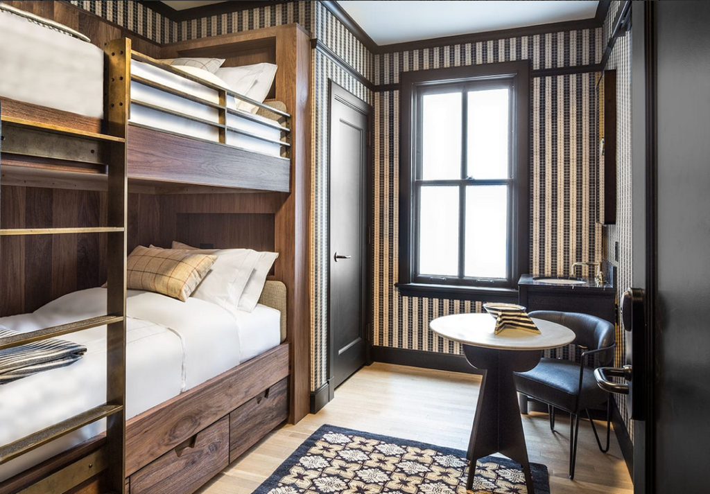 proper hotel, Kelly Wearstler, bedroom bunk bed