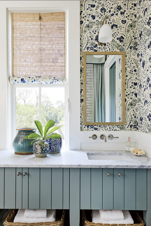 soutern living idea home, soane brittan wallpaper bathroom