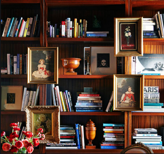 how to style bookshelves, horizontal books